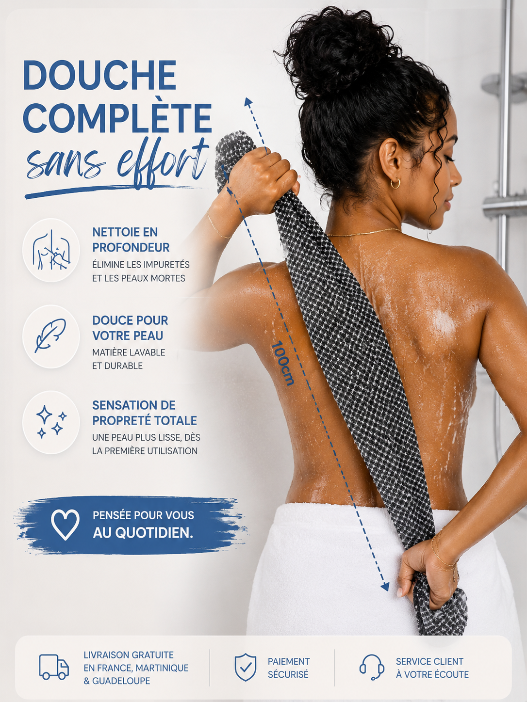 La Serviette Exfoliante Valunzo – Peau douce & douche complète