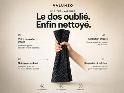 La Serviette Exfoliante Valunzo – Peau douce & douche complète