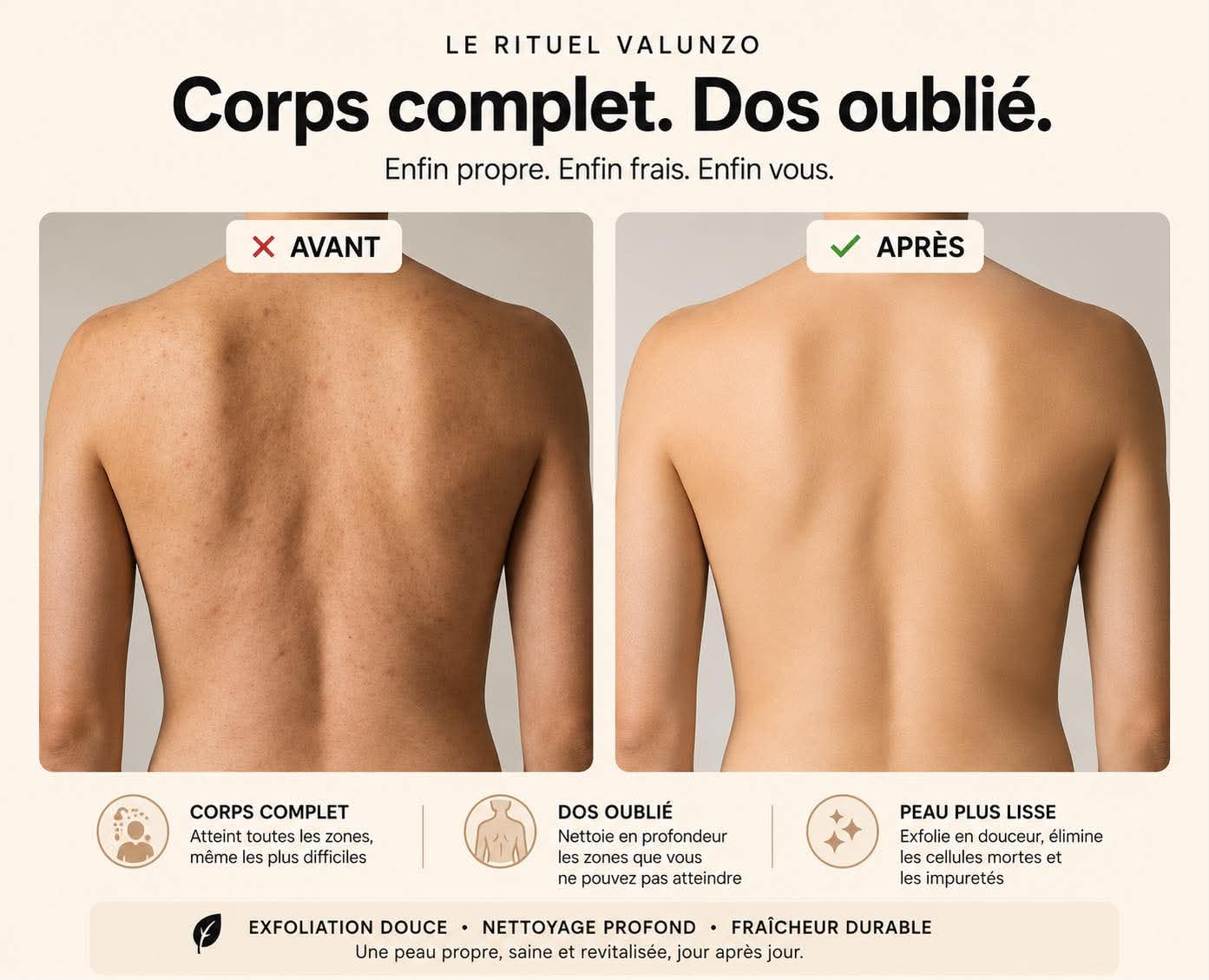 La Serviette Exfoliante Valunzo – Peau douce & douche complète